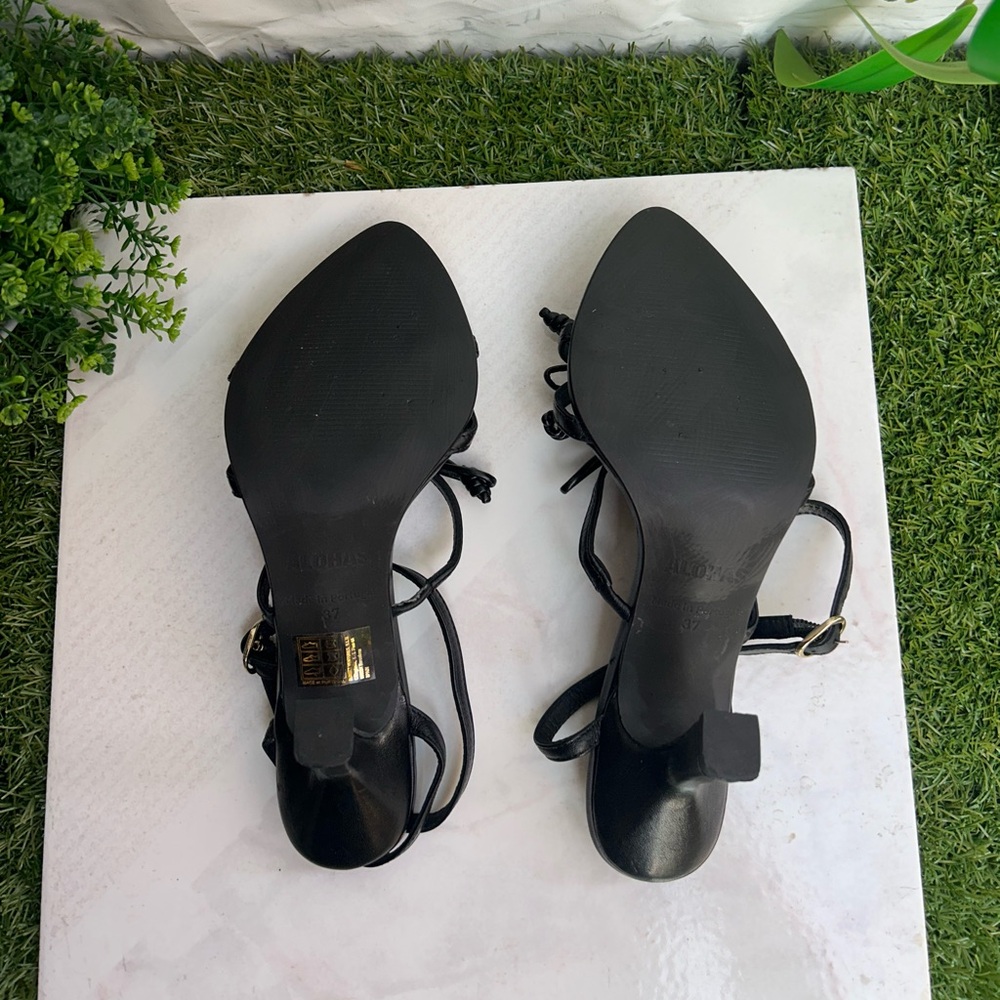 0233 - ALOHAS Black Strappy Heels - Picture 16 of 16